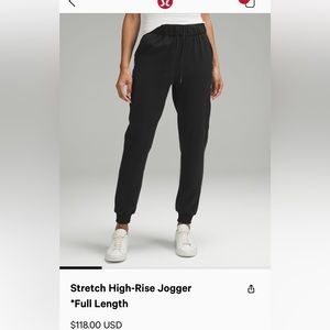 Lululemon stretch high rise jogger